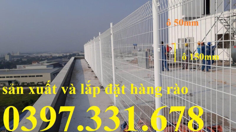 Hàng rào 4mm ô (50x100mm) gập 2 đầu tăng cứng