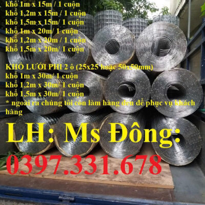 Lưới thép hàn mạ kẽm dạng cuộn 3ly, 4ly