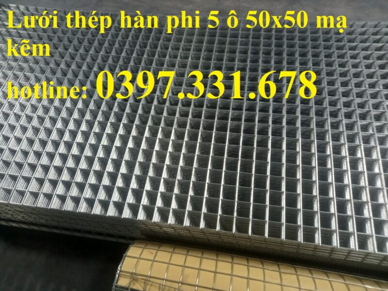 Lưới thép hàn mạ kẽm phi 5 ô (50x50) hàng sẵn kho
