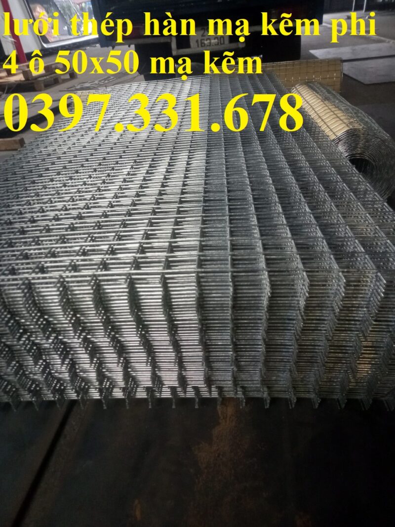 Lưới thép hàn phi 4 ô 50x50 dạng tấm hàng sẵn kho